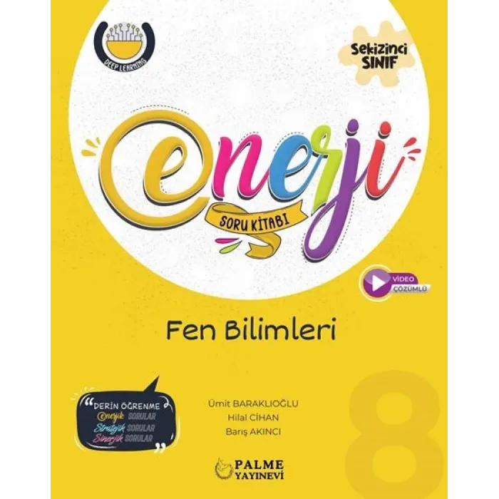 Palme Yayıncılık Palme 8. Sınıf Enerji Fen Bilimleri Tamamı Çözümlü Soru Kitabı