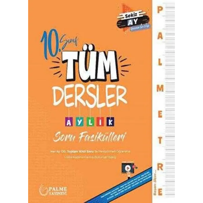 Palme Yayıncılık Palmetre 10. Sınıf  Tüm Dersler Aylık Çalışma Fasikülleri
