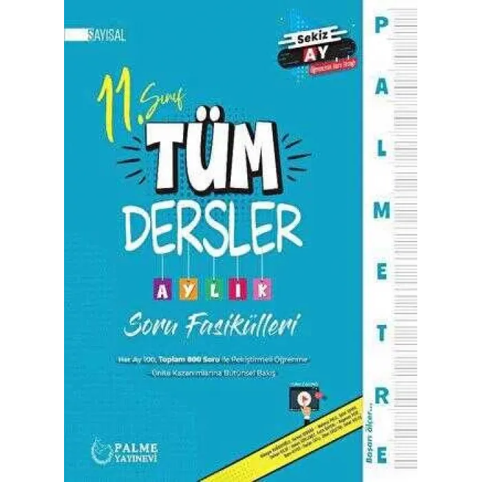 Palme Yayıncılık Palmetre 11. Sınıf Sayısal Tüm Dersler Aylık Çalışma Fasikülleri