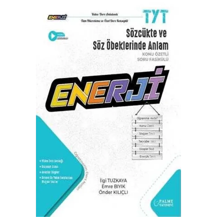 Palme Yayıncılık TYT Enerji Sözcükte ve Söz Öbeklerinde Anlam Konu Özetli Soru Fasikülü