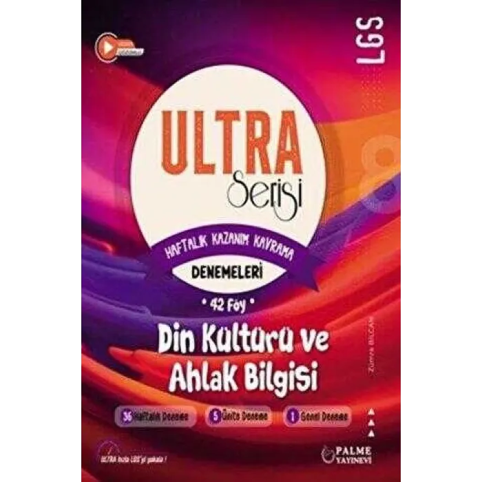 Palme Yayıncılık ULTRA Serisi LGS Din Kültürü ve Ahlak Bilgisi Denemeleri Haftalık Kazanım Kavrama 42 Föy