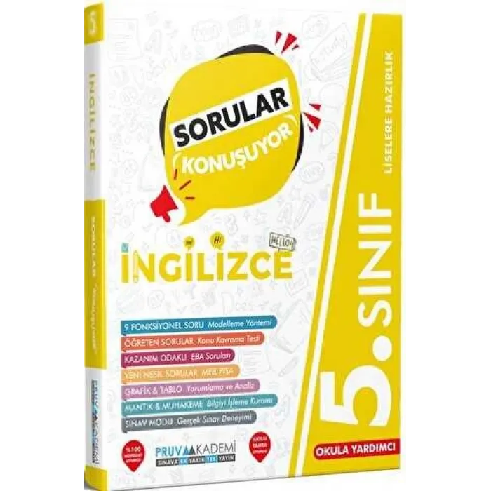 Pruva Akademi 5. Sınıf İngilizce Sorular Konuşuyor Soru Bankası