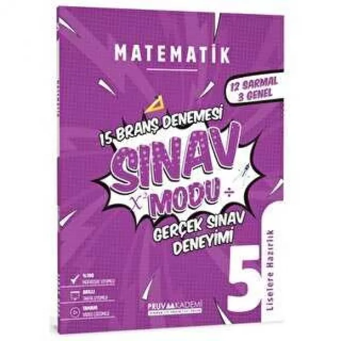 Pruva Akademi 5. Sınıf Matematik Sınav Modu 15 Branş Deneme