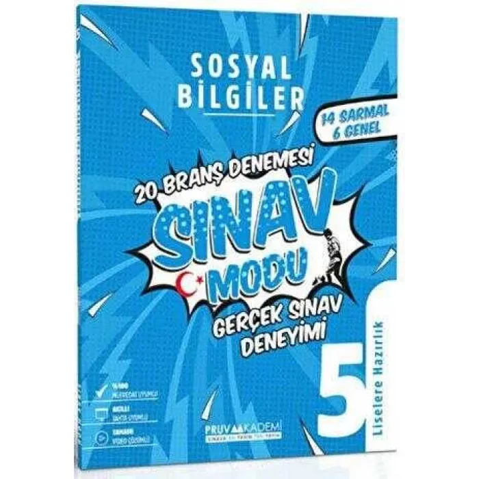 Pruva Akademi 5. Sınıf Sosyal Bilgiler Sınav Modu 20 Branş Denemesi