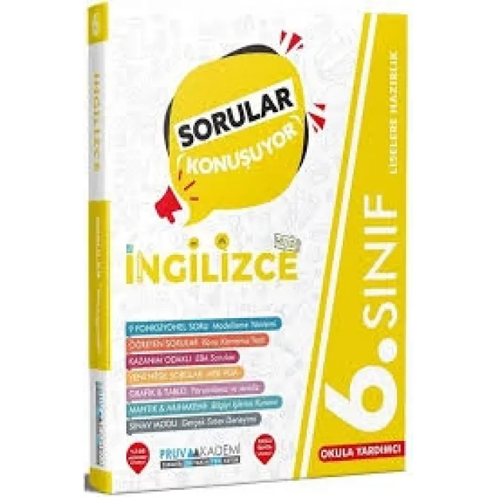 PRUVA AKADEMİ 6. SINIF SORULAR KONUŞUYOR SORU BANKASI İNGİLİZCE