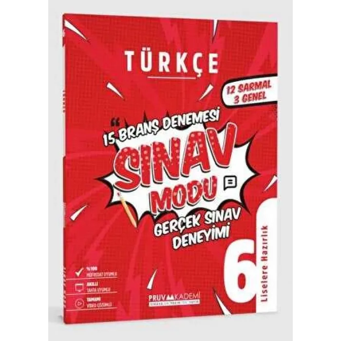 Pruva Akademi 6. Sınıf Türkçe Sınav Modu 15 Deneme