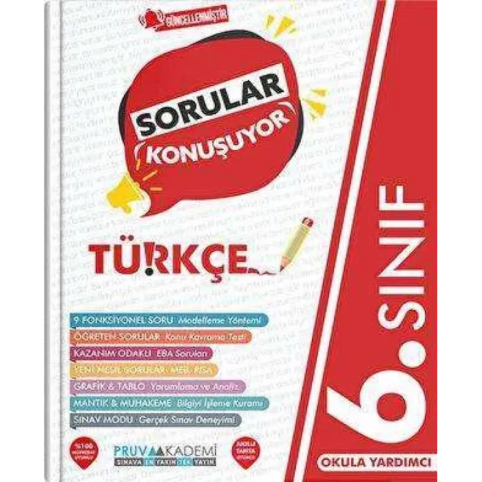 Pruva Akademi 6. Sınıf Türkçe Soru Bankası