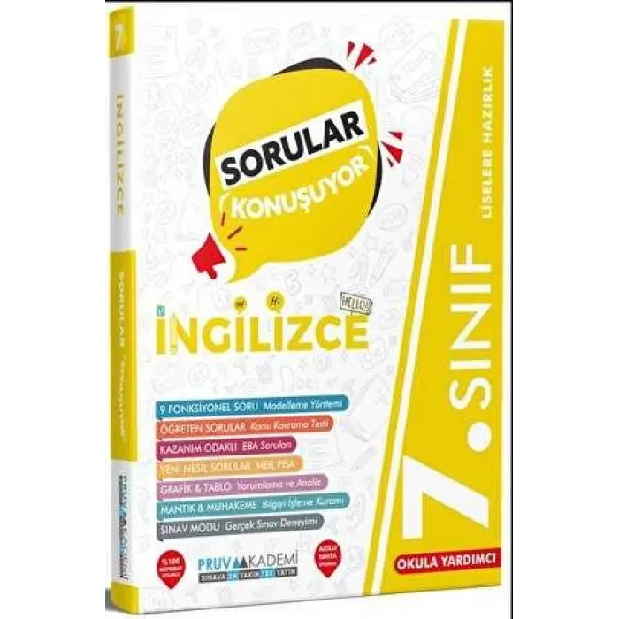 Pruva Akademi 7. Sınıf İngilizce Sorular Konuşuyor Soru Bankası