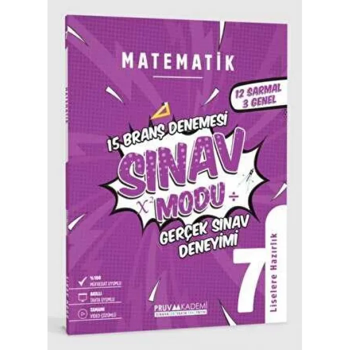 Pruva Akademi 7. Sınıf Matematik Sınav Modu 15 Deneme