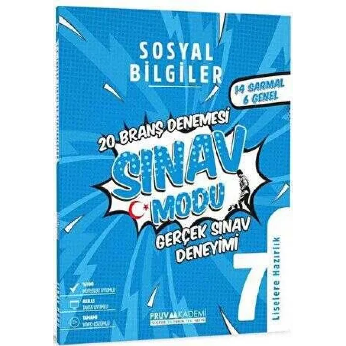 Pruva Akademi 7. Sınıf Sosyal Bilgiler Sınav Modu 20 Deneme