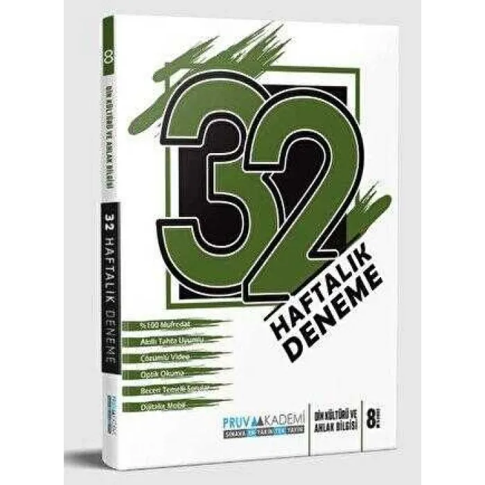 Pruva Akademi 8. Sınıf Din Kültürü ve Ahlak Bilgisi 32 Haftalık Deneme