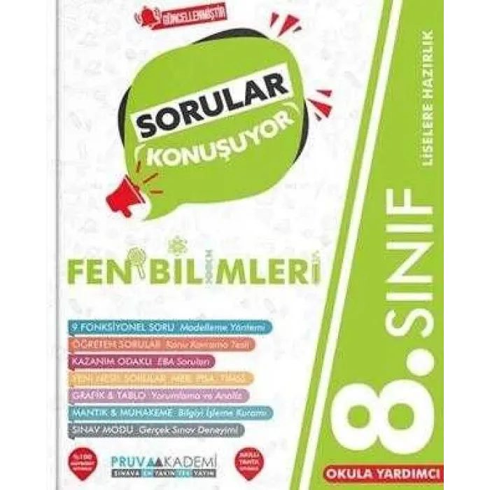 Pruva Akademi 8. Sınıf Fen Bilimleri Sorular Konuşuyor Soru Bankası