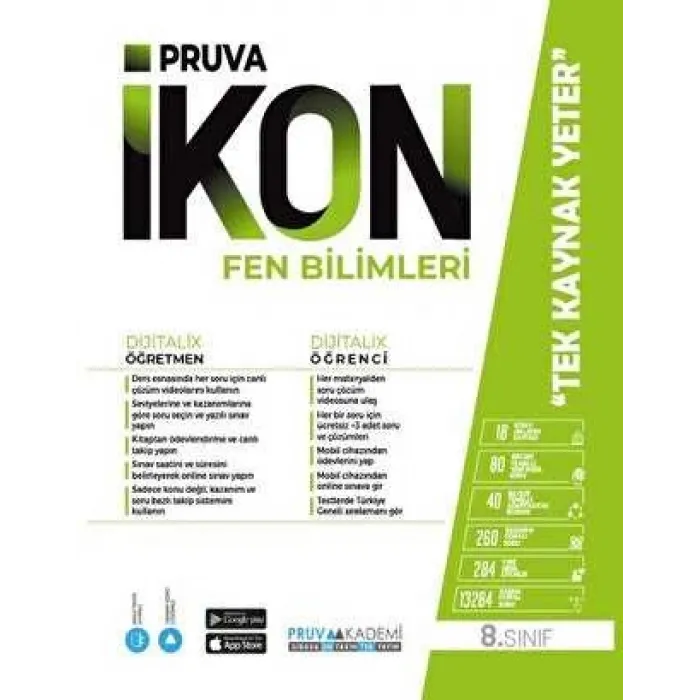 Pruva Akademi 8. Sınıf İkon Fen Bilimleri Konu Anlatım Kitabı
