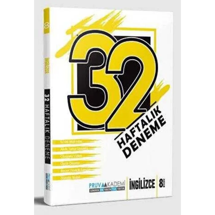 Pruva Akademi 8. Sınıf İngilizce 32 Haftalık Deneme