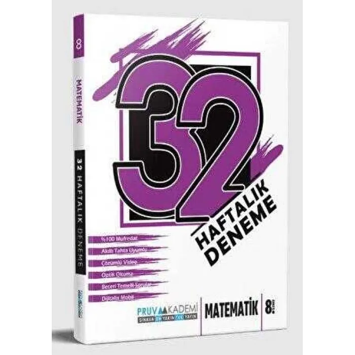 Pruva Akademi 8. Sınıf Matematik 32 Haftalık Deneme