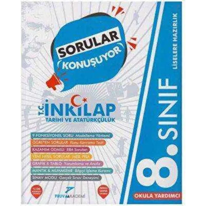 Pruva Akademi 8. Sınıf T.C. İnkılap Tarihi ve Atatürkçülük Soru Bankası