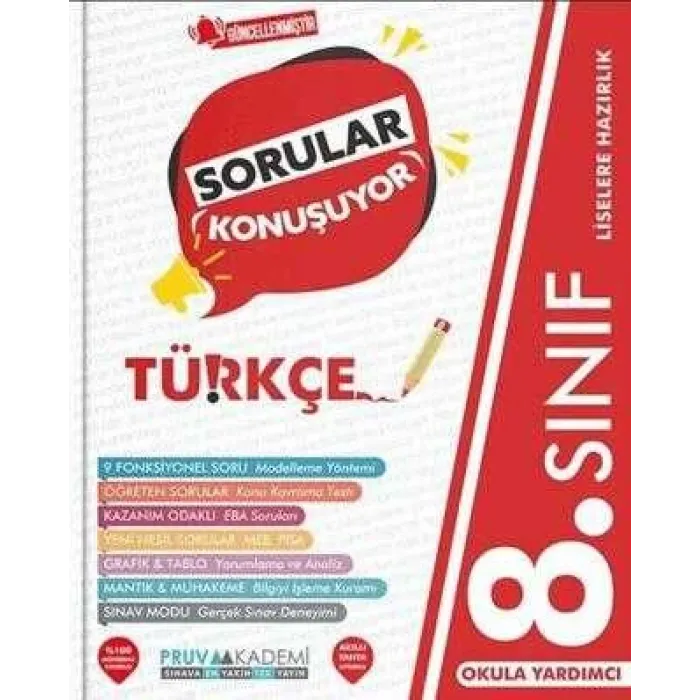 Pruva Akademi 8. Sınıf Türkçe Sorular Konuşuyor Soru Bankası