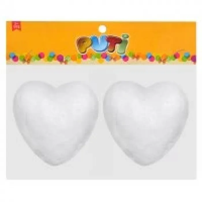 Puti Köpük Kalp 10 Cm 2li 5015
