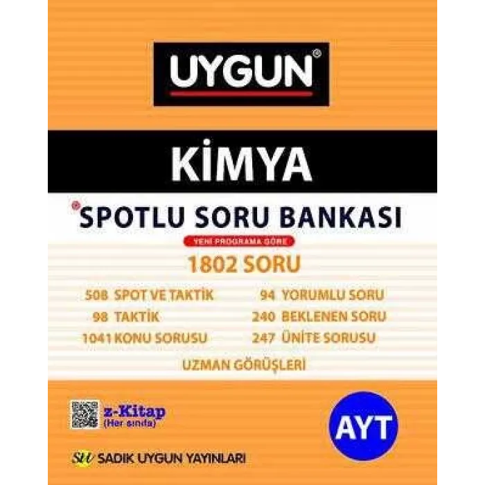 Sadık Uygun Yayınları AYT Kimya Spotlu Soru Bankası