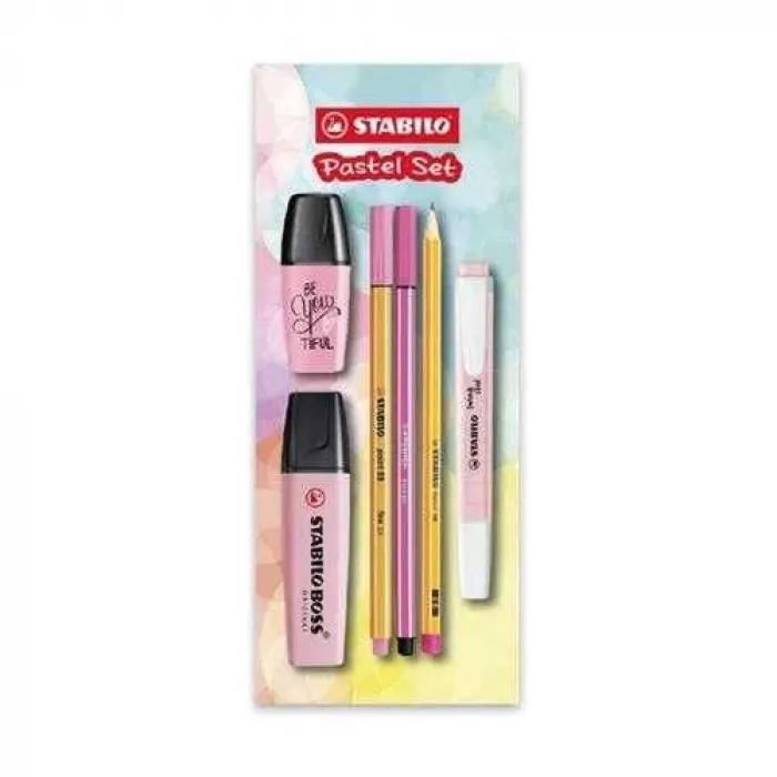 Stabilo Tek Renk Pastel Set 6`Lı - Pembe