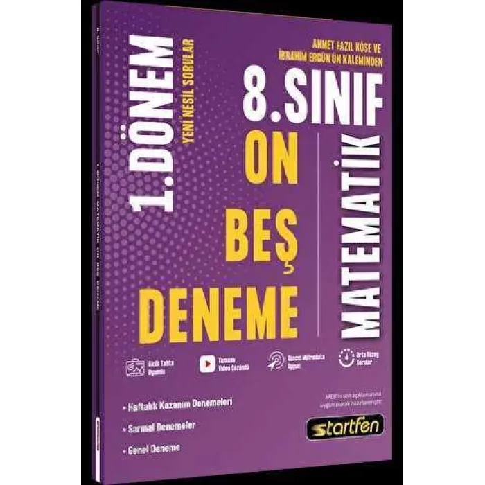 Startfen Yayınları 8. Sınıf 1. Dönem 15`li Matematik Denemesi