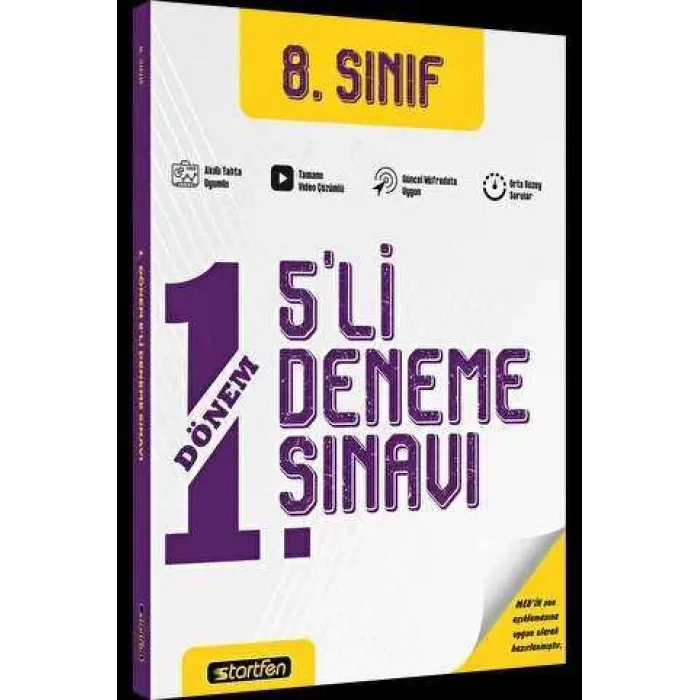 Startfen Yayınları 8. Sınıf 1. Dönem 5`li Genel Deneme Sınavı