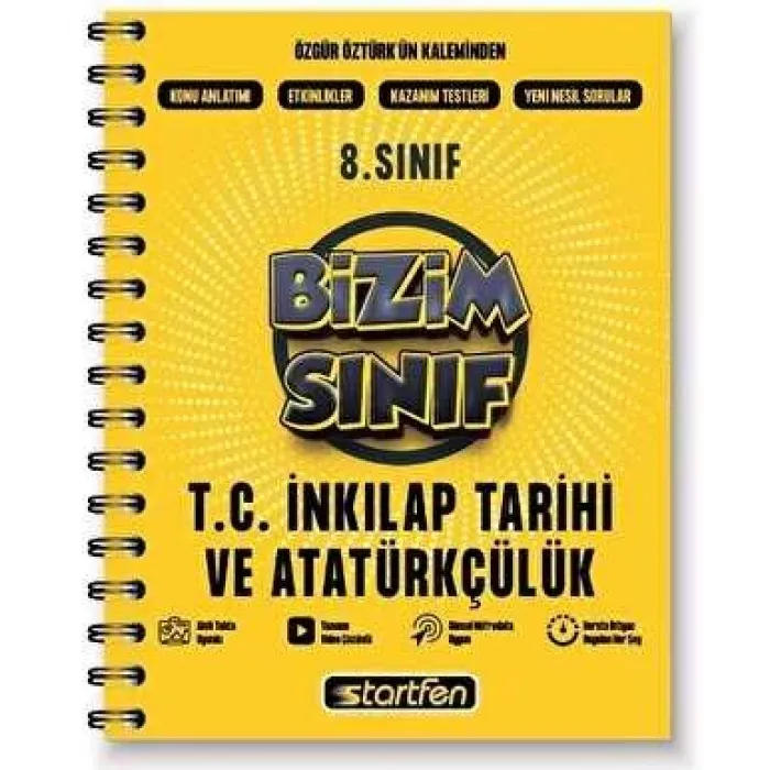 Startfen Yayınları 8. Sınıf T.C. İnkılap Tarihi ve Atatürkçülük Bizim Sınıf Defter