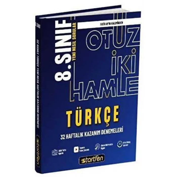 Startfen Yayınları 8. Sınıf Türkçe 32 Hamle Haftalık Kazanım Denemeleri