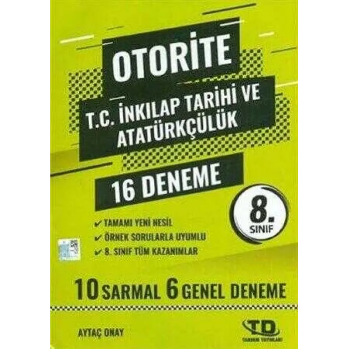 Tandem Yayınları 8. Sınıf İnkılap Tarihi Otorite 12 Deneme