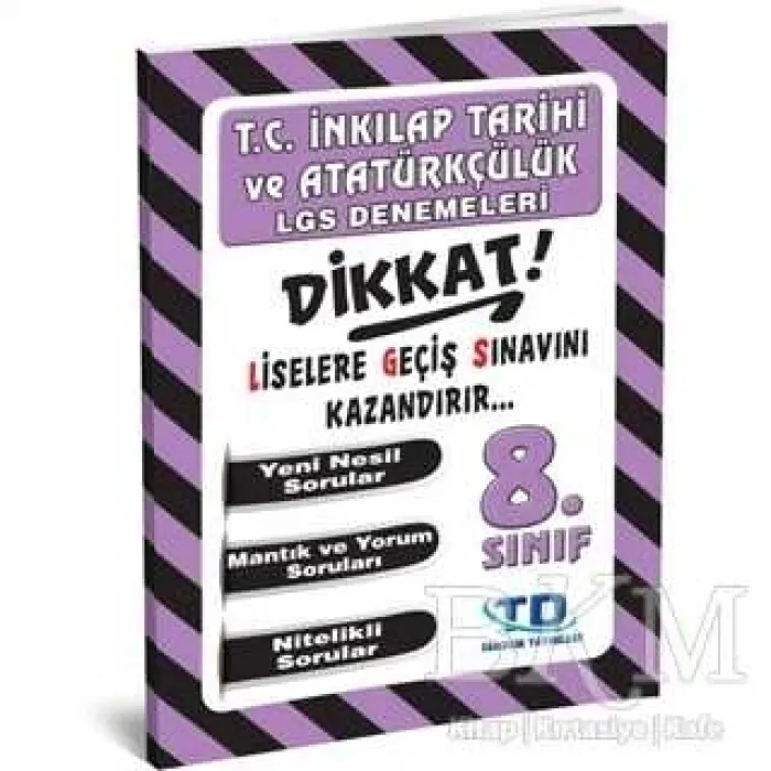 Tandem Yayınları 8. Sınıf T. C. İnkılap Tarihi ve Atatürkçülük LGS Denemeleri