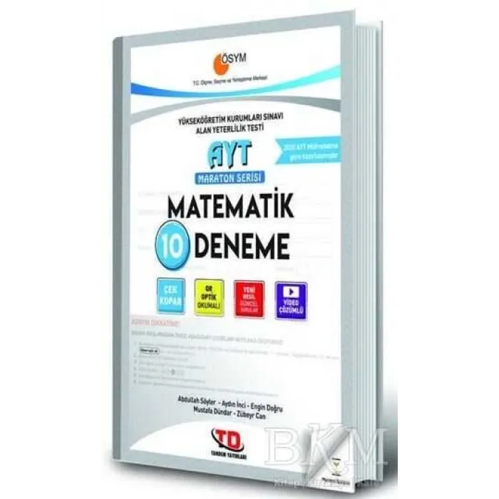 Tandem Yayınları AYT Maraton Serisi Matematik 10 Deneme