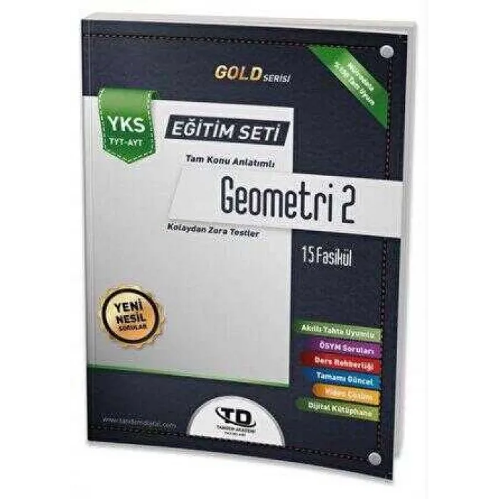 Tandem Yayınları Tandem Akademi Gold Serisi Geometri 2 YKS TYT AYT 15 Fasikül Eğitim Seti