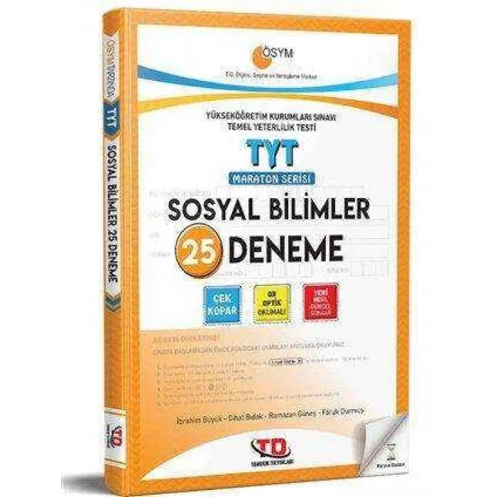Tandem Yayınları Tandem TYT Sosyal Bilimler 25 Deneme