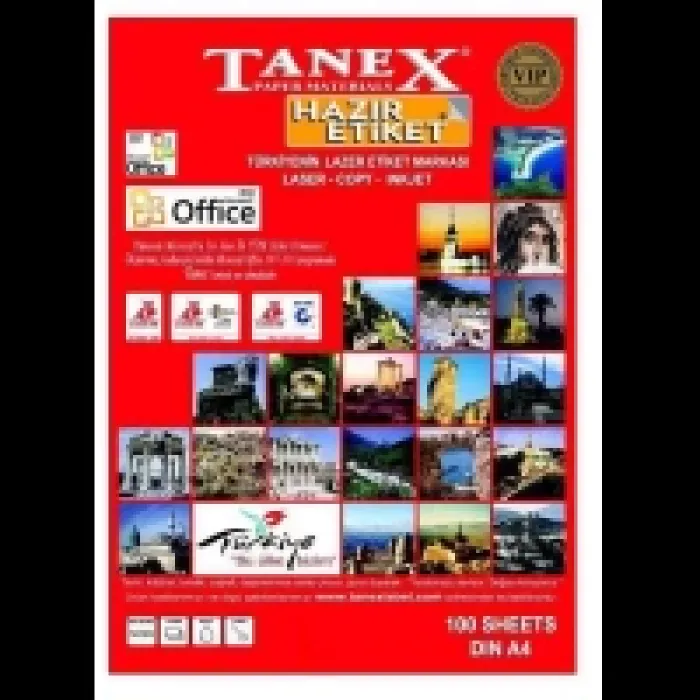 Tanex Lazer Etiket Tw-2072 26.25*33 Mm Beyaz 100lü