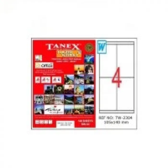 Tanex Lazer Etiket Tw-2304 105*140 Mm Beyaz 100lü