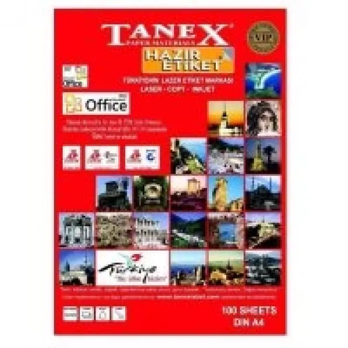 Tanex Lazer Etiket Tw-2644 35*12 Mm Beyaz 100lü