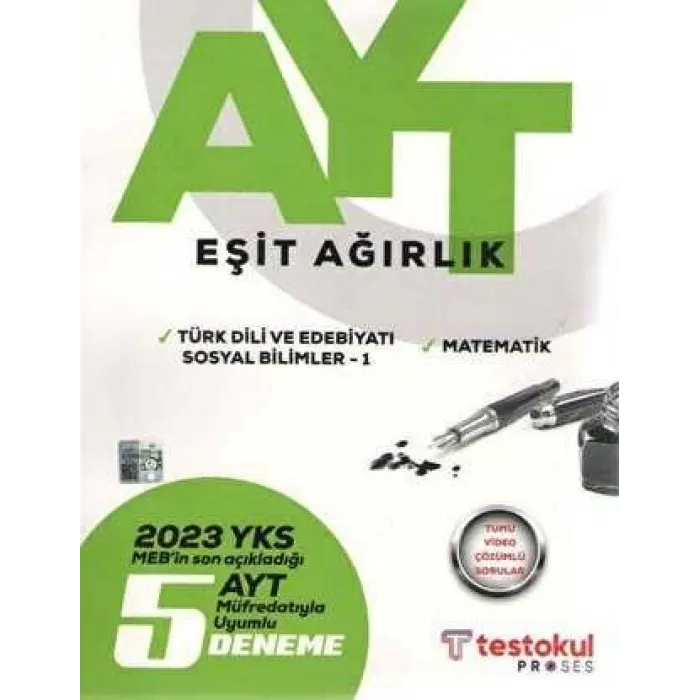 Test Okul Yayınları 2023 AYT Eşit Ağırlık 5 Deneme