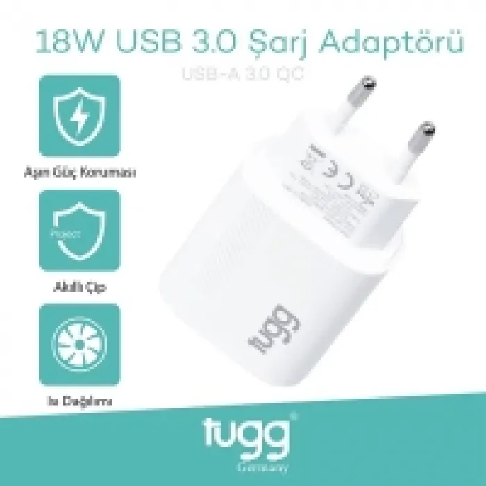 Tugg Germany 104402 Şarj Başlık Usb Girişli 18w