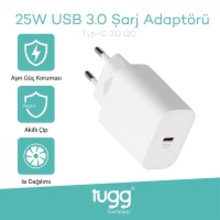 Tugg Germany 104404 Şarj Başlık Type-c Girişli 25w