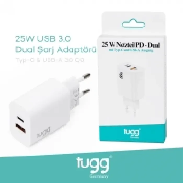 Tugg Germany 104406 Şarj Başlık Usb+type-c Girişli 25w