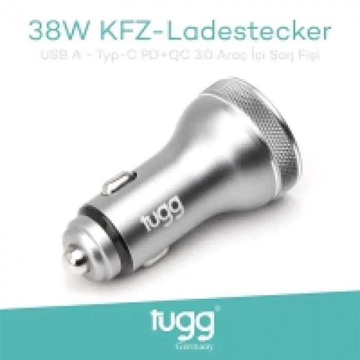Tugg Germany 104500 Kfz Araç Şarj Başlık 38w Usb-type-c Girişli