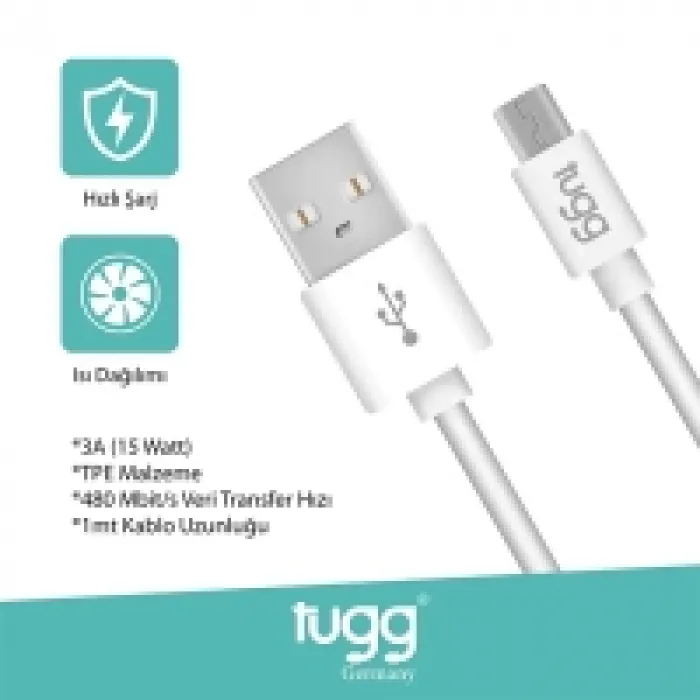 Tugg Germany 104603 Şarj Kablosu 1m Usb-micro