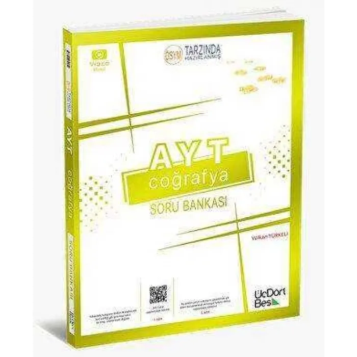 Üç Dört Beş Yayınları AYT Coğrafya Soru Bankası