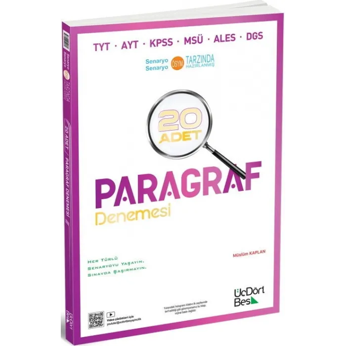ÜçDörtBeş Yayınları Paragraf 20 Adet Denemesi