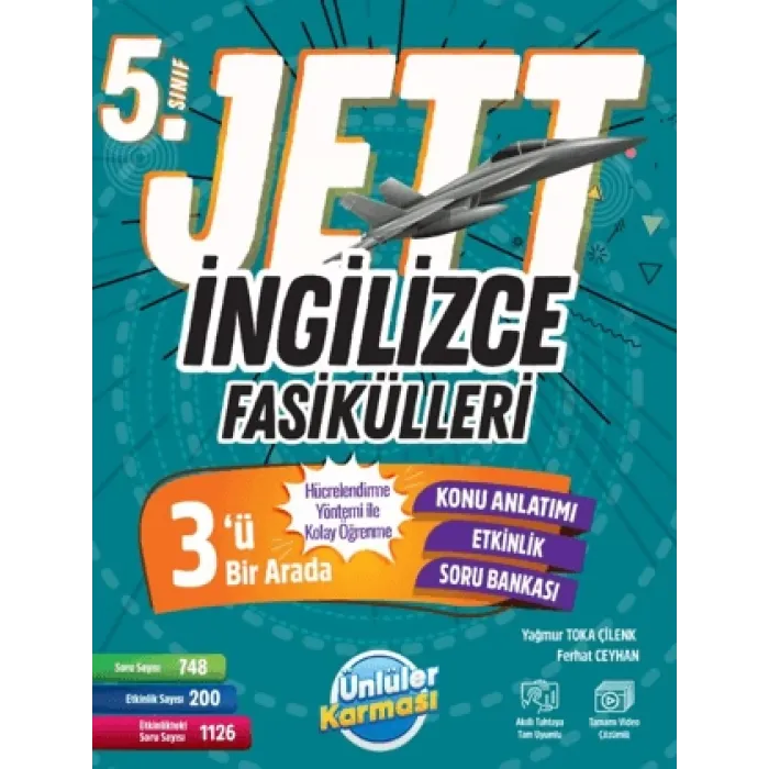 ÜNLÜLER YAYINLARI 5.SINIF İNGİLİZCE JETT FASİKÜLLERİ