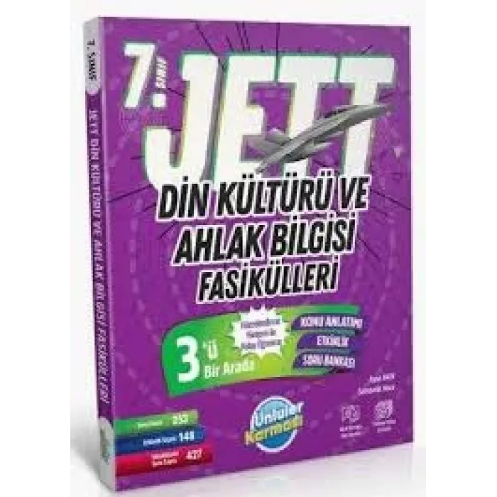 ÜNLÜLER YAYINLARI 7.SINIF DİN KÜLTÜRÜ VE AHLAK BİLGİSİ JETT FASİKÜLLERİ