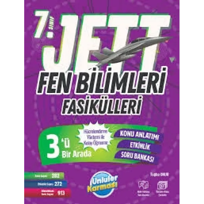 ÜNLÜLER YAYINLARI 7.SINIF FEN BİLİMLERİ JETT FASİKÜLLERİ