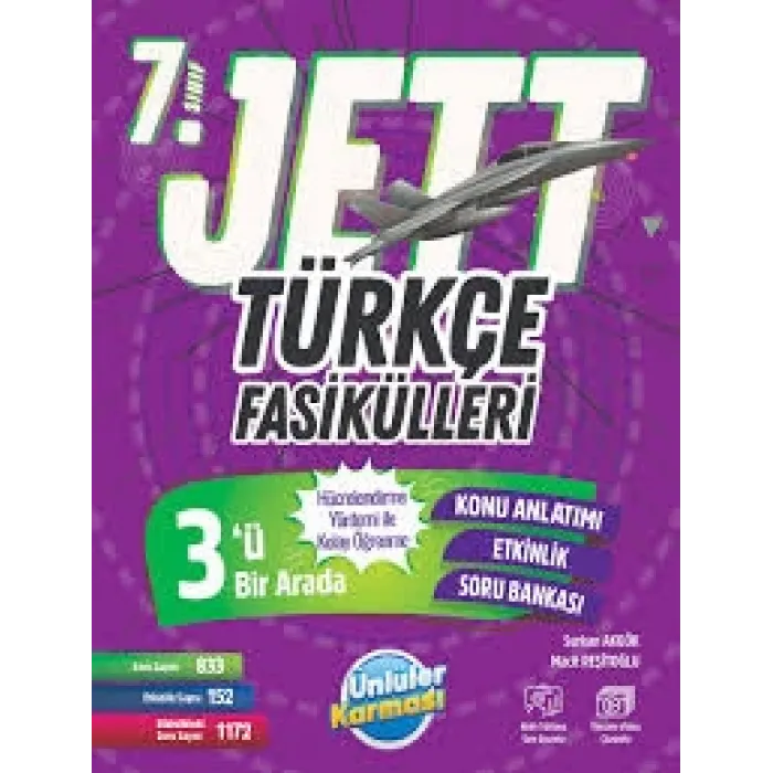 ÜNLÜLER YAYINLARI 7.SINIF TÜRKÇE JETT FASİKÜLLERİ