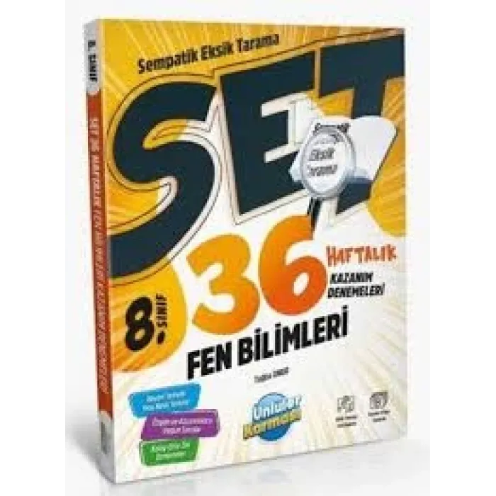 ÜNLÜLER YAYINLARI 8.SINIF FEN BİLİMLERİ 36 HAFTALIK KAZANIM DENEMELERİ
