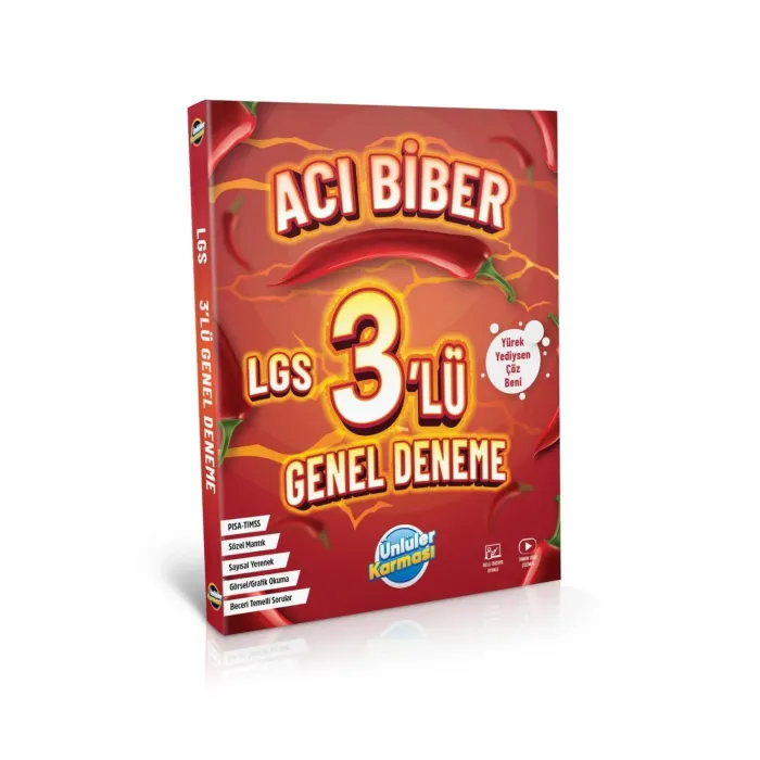 ÜNLÜLER YAYINLARI ACI BİBER 3LÜ GENEL DENEME